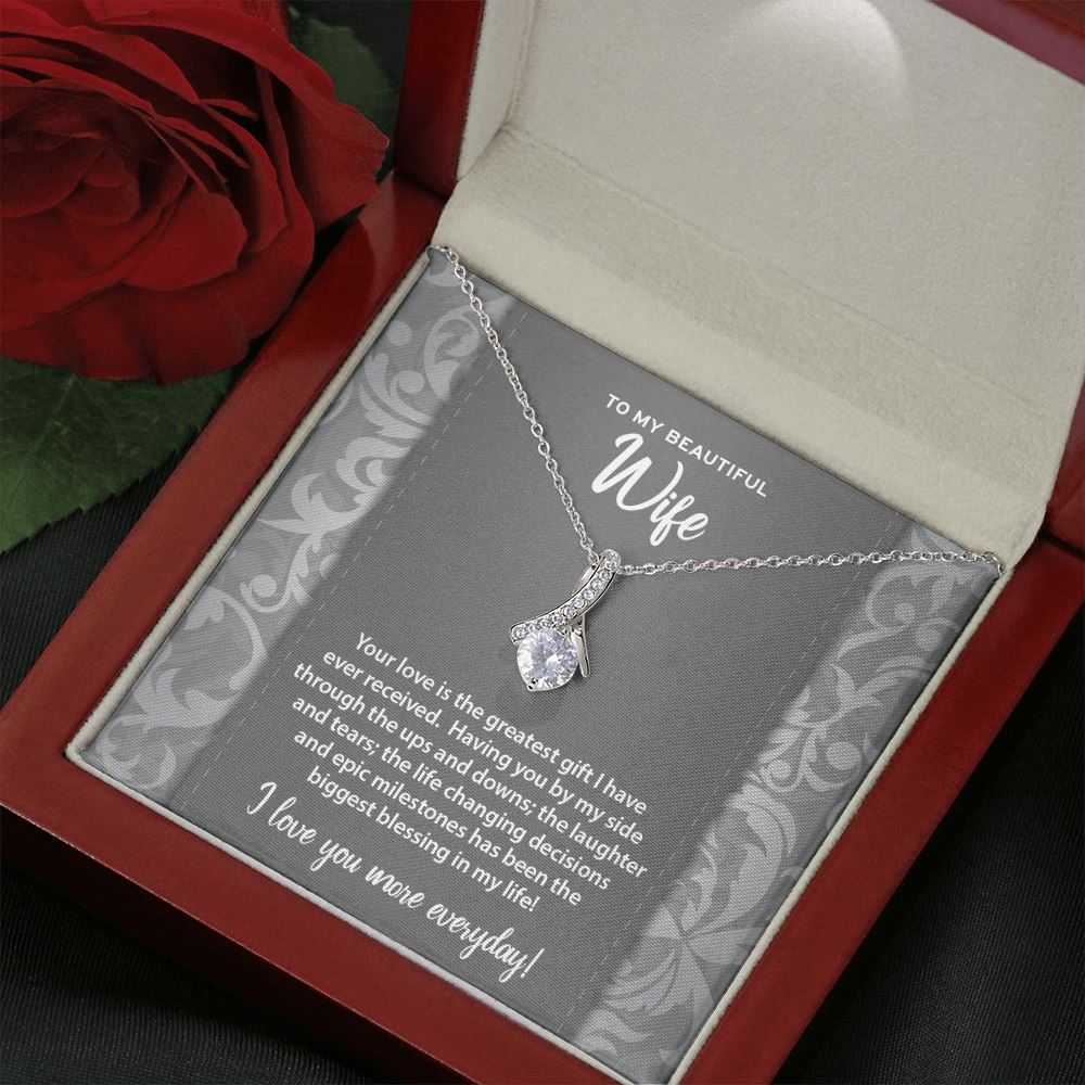 You Are My Greatest Gift • To My Wife Ribbon Pendant Jewelry ShineOn Fulfillment 