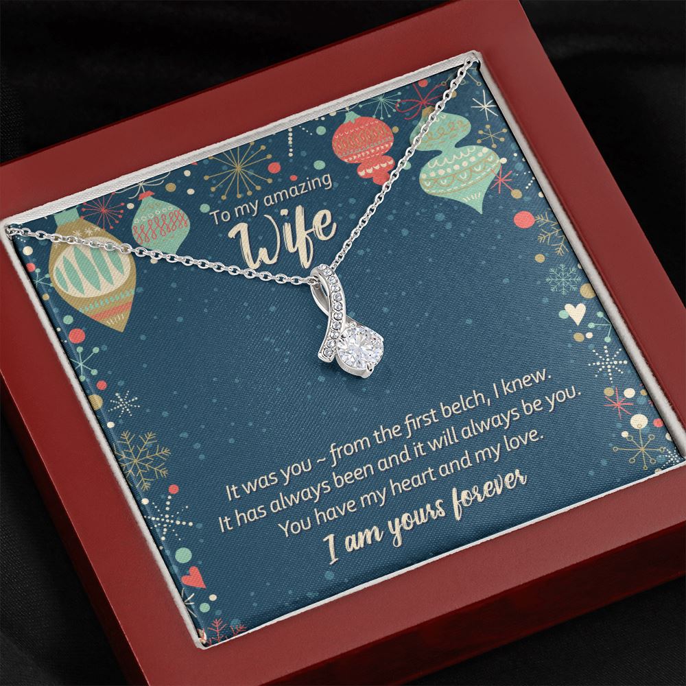 Funny Christmas Message to my Wife • Ribbon Pendant Jewelry ShineOn Fulfillment 