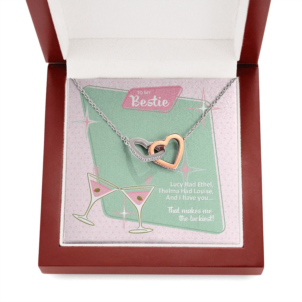 To My Bestie • Lucy and Ethel Interlocking Hearts Necklace Jewelry ShineOn Fulfillment 