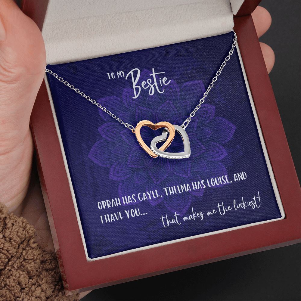 To My Bestie • Oprah and Gayle Interlocking Hearts Necklace Jewelry ShineOn Fulfillment 