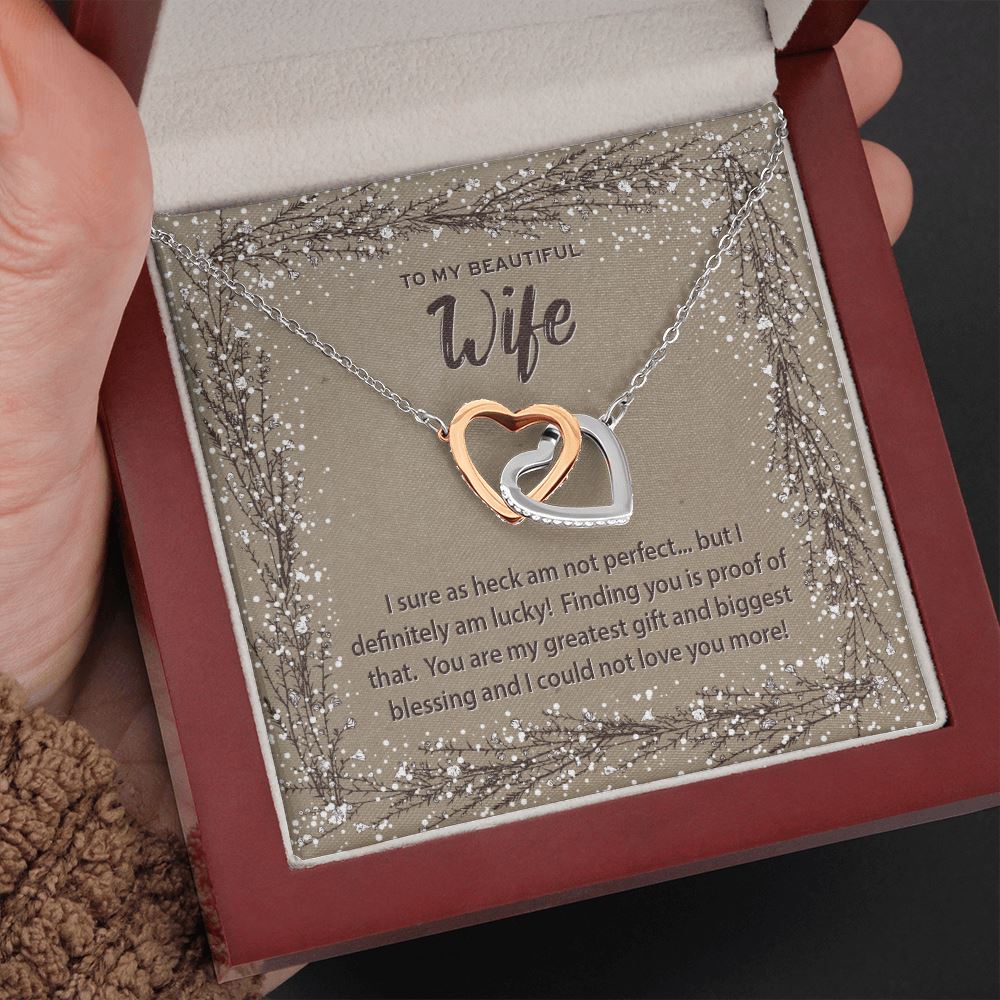 To My Wife Message • Interlocking Hearts Pendant Jewelry ShineOn Fulfillment 