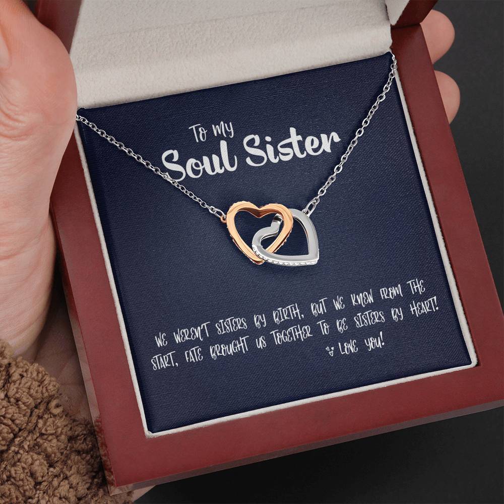 Interlocking Hearts • Soul Sister Message Card Jewelry ShineOn Fulfillment Mahogany Style Luxury Box 