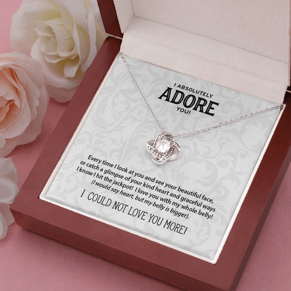 Funny I Adore You Message Card • Love Knot Necklace Jewelry ShineOn Fulfillment 