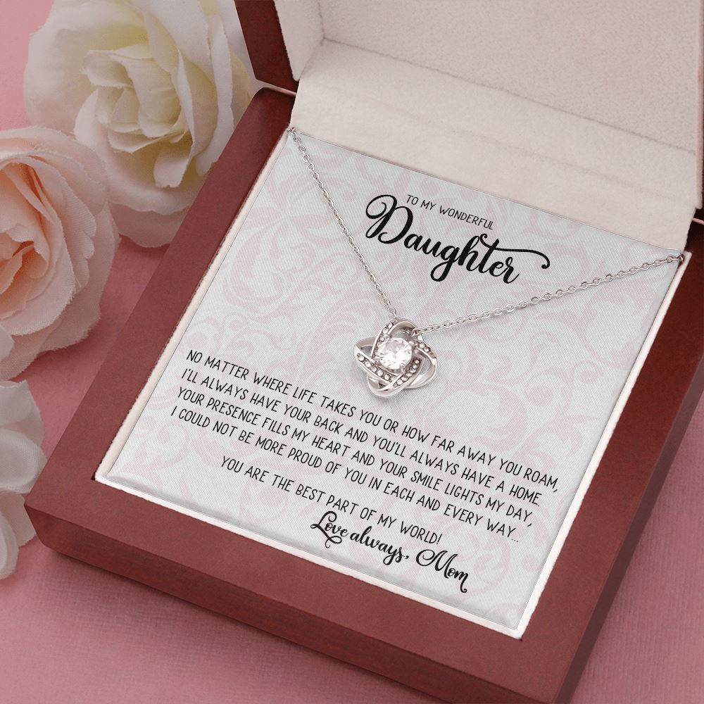 To My Daughter From Mother • Love Knot Necklace Jewelry ShineOn Fulfillment 