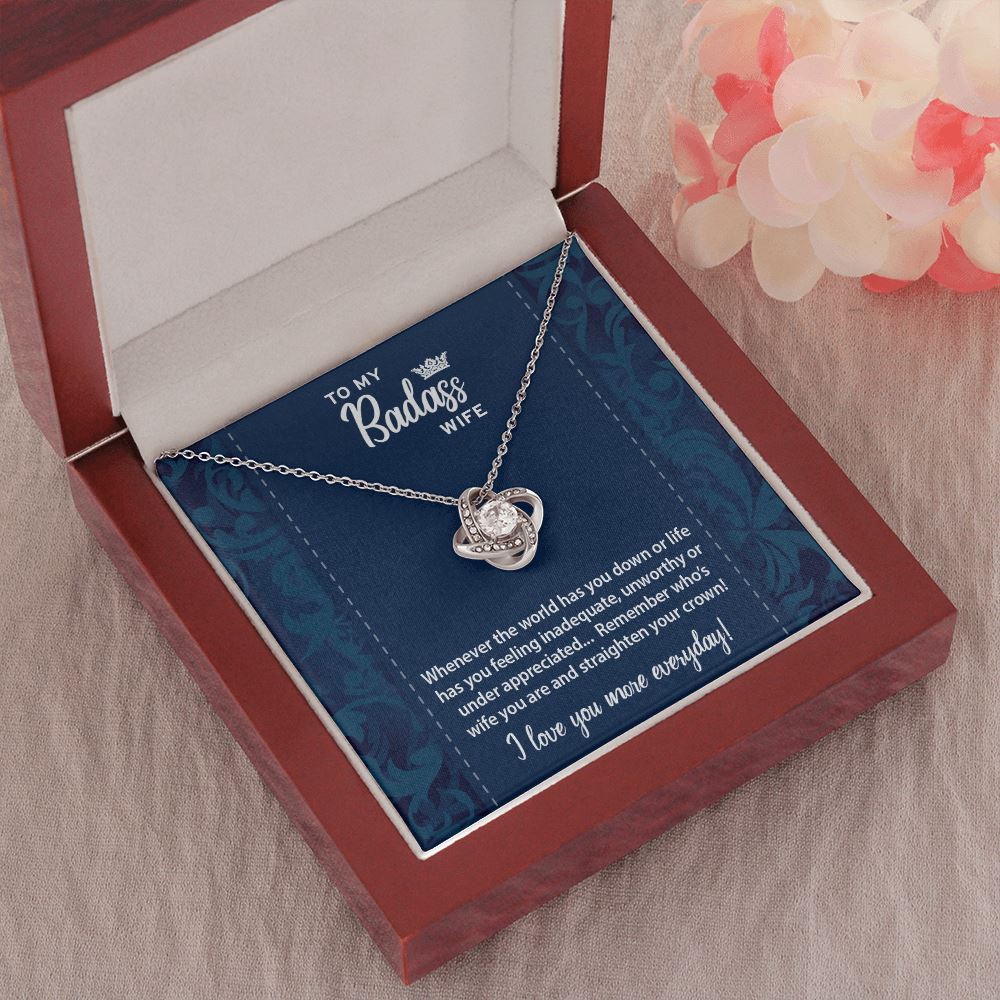 To My Badass Wife • Love Knot Necklace Jewelry ShineOn Fulfillment 