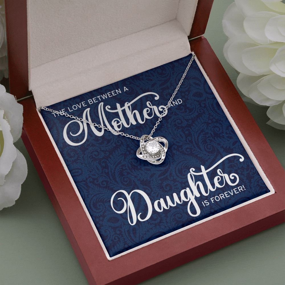 Mother Daughter Love • Love Knot Pendant Jewelry ShineOn Fulfillment Mahogany Style Luxury Box (w/LED) 