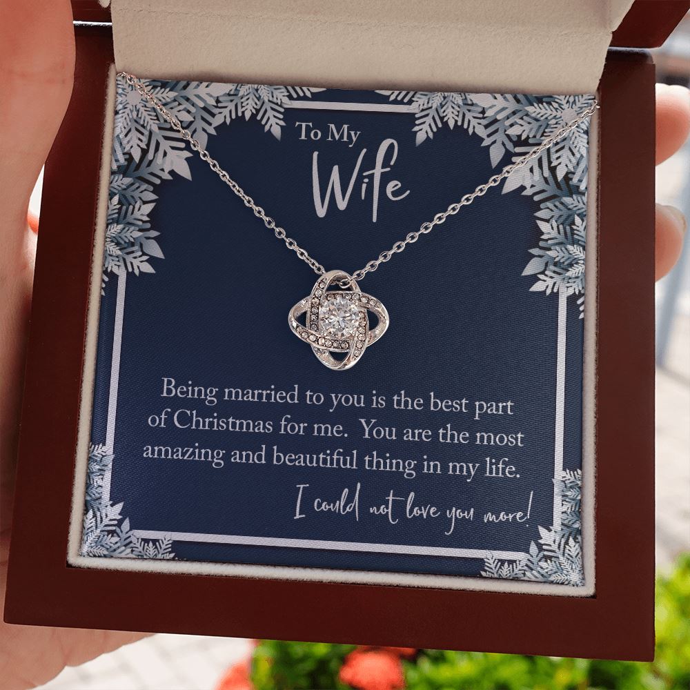 Christmas Message to my Wife • Love Knot Necklace Jewelry ShineOn Fulfillment Mahogany Style Luxury Box 