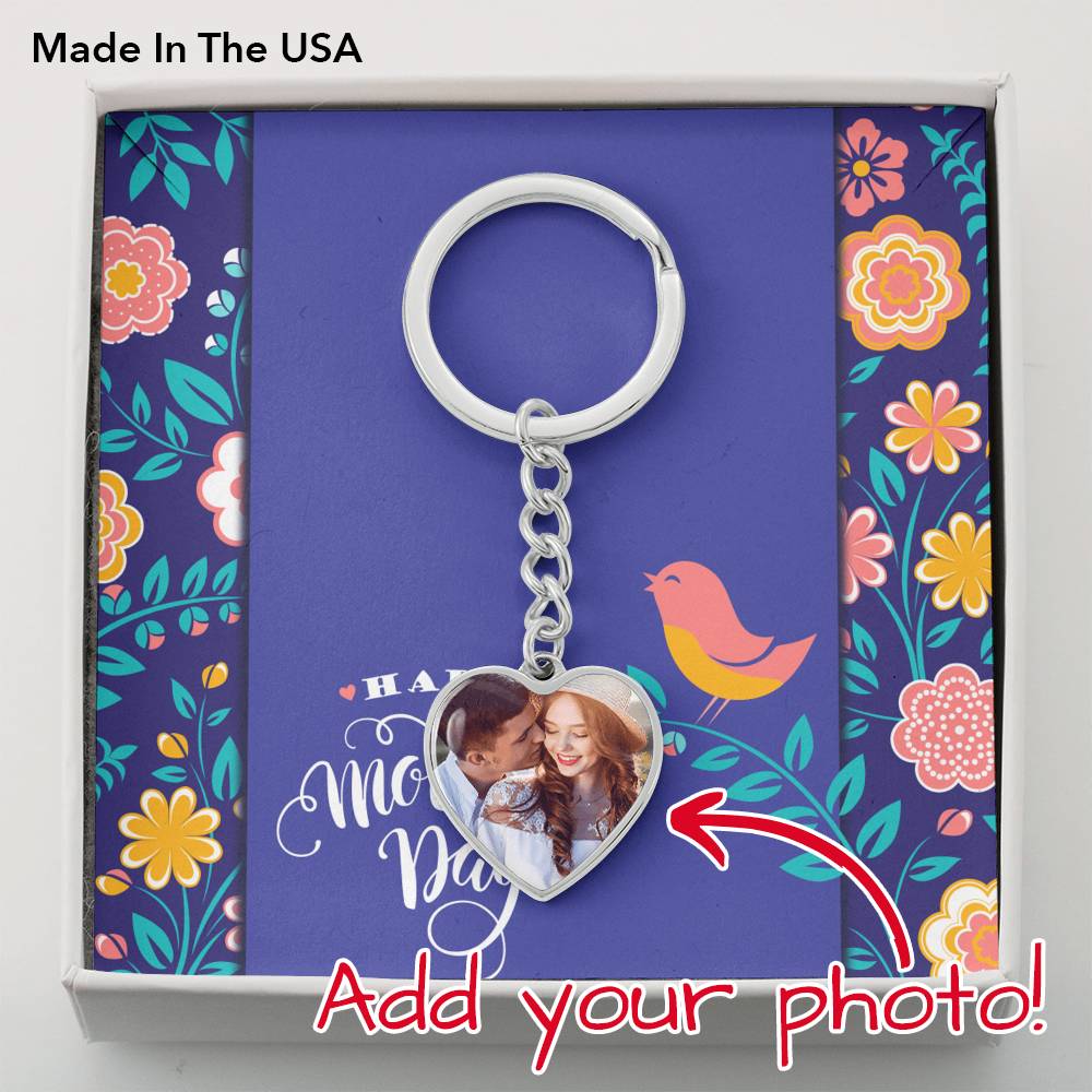 Mother's Day Customizable Key Ring • Add Your Own Photo Jewelry ShineOn Fulfillment Silver Keychain No 