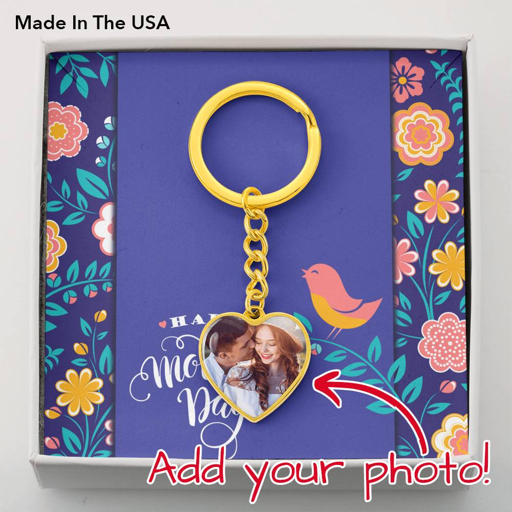 Mother's Day Customizable Key Ring • Add Your Own Photo Jewelry ShineOn Fulfillment Gold Keychain No 