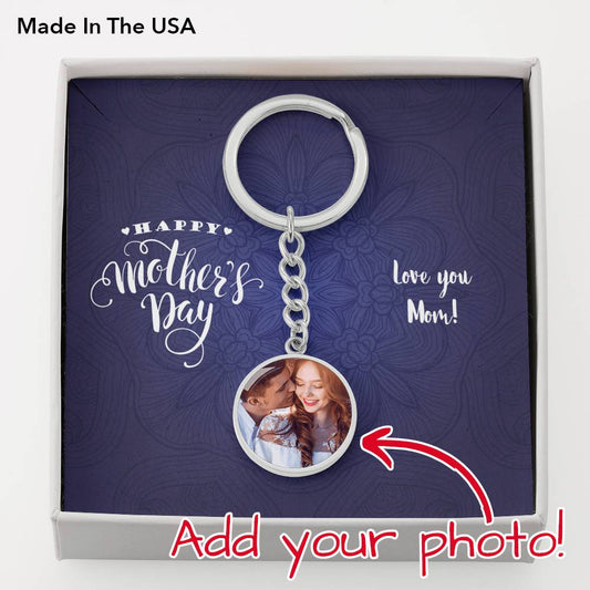 Customizable Key Ring / Add Your Own Photo • Happy Mother's Day Mom Jewelry ShineOn Fulfillment Silver No 