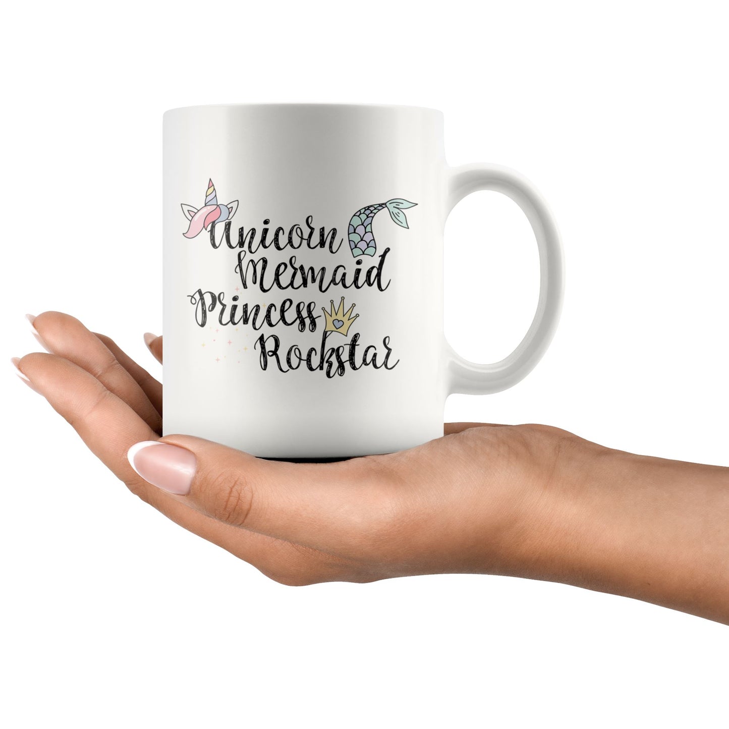 Unicorn, Princess, Mermaid, Rockstar • Multi-size Coffee Mug Drinkware teelaunch 