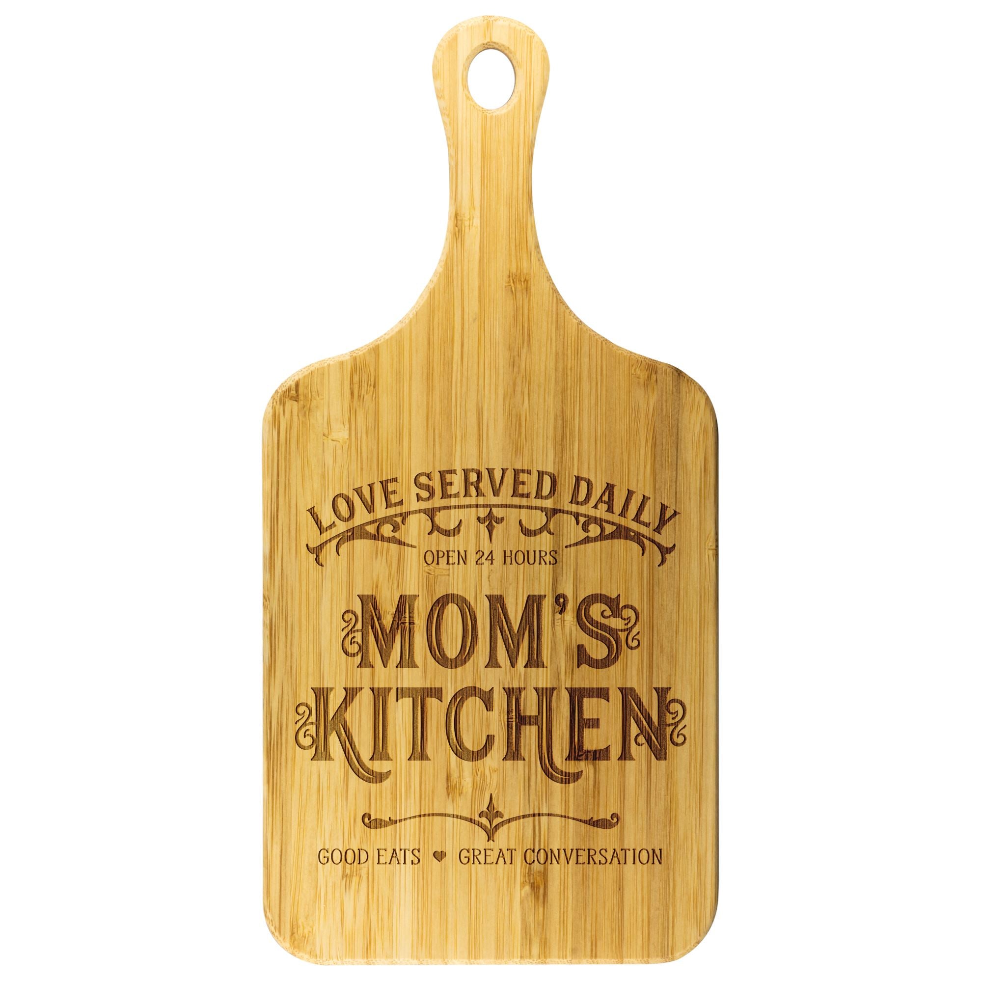 Mom's Kitchen • Oganic Bamboo Cutting Board – Salmon Olive