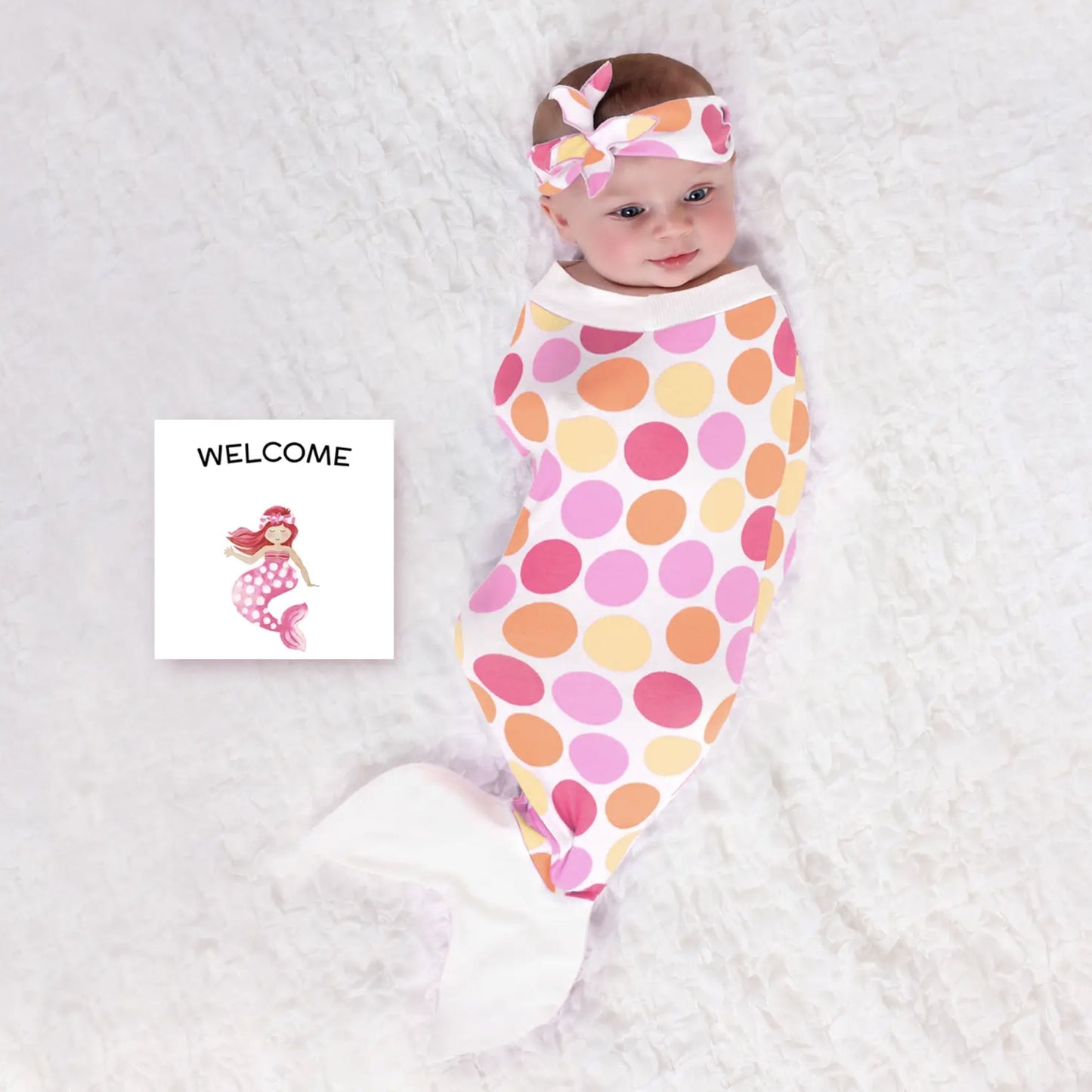 Mermaid Swaddle Blanket • Infant Halloween Costume baby joe Confetti 