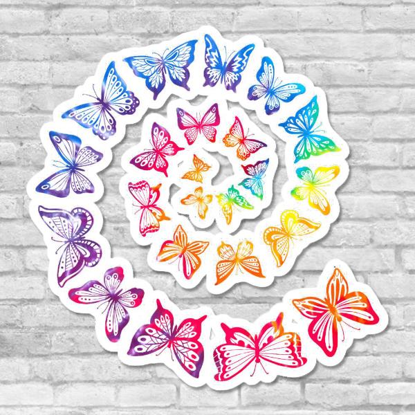 Butterfly Stickers Fibonacci Sequence Spiral Sacred Geometry