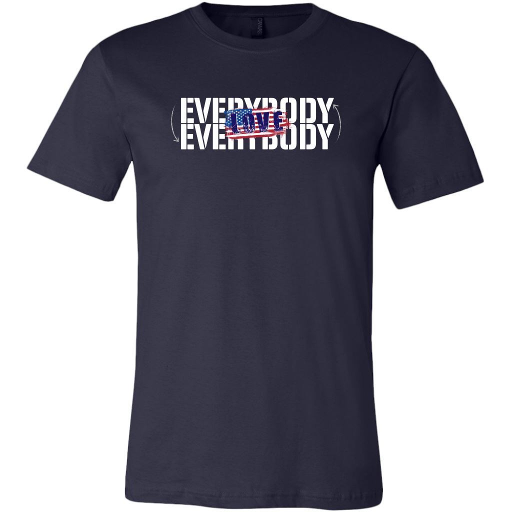 Love Everybody Patriotic Unisex Tees & Tanks T-shirt teelaunch Crew Neck Navy S