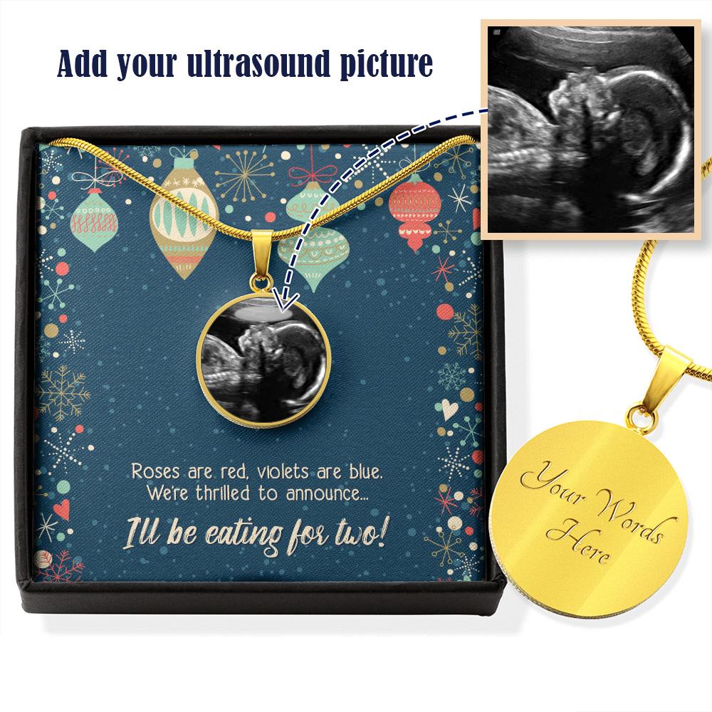 Pregnancy Announcement Ultrasound Photo Pendant • Christmas Announcement Jewelry ShineOn Fulfillment 
