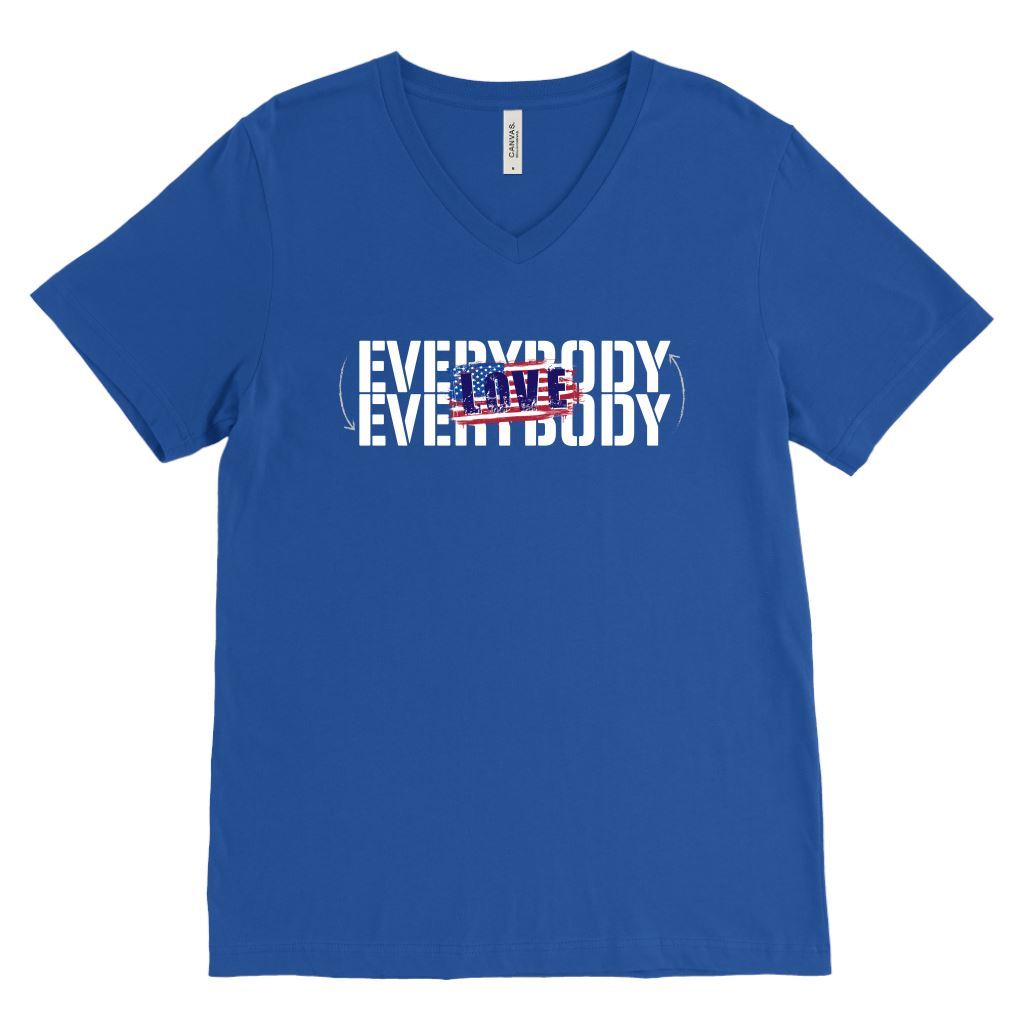 Love Everybody Patriotic Unisex Tees & Tanks T-shirt teelaunch V-Neck Royal S