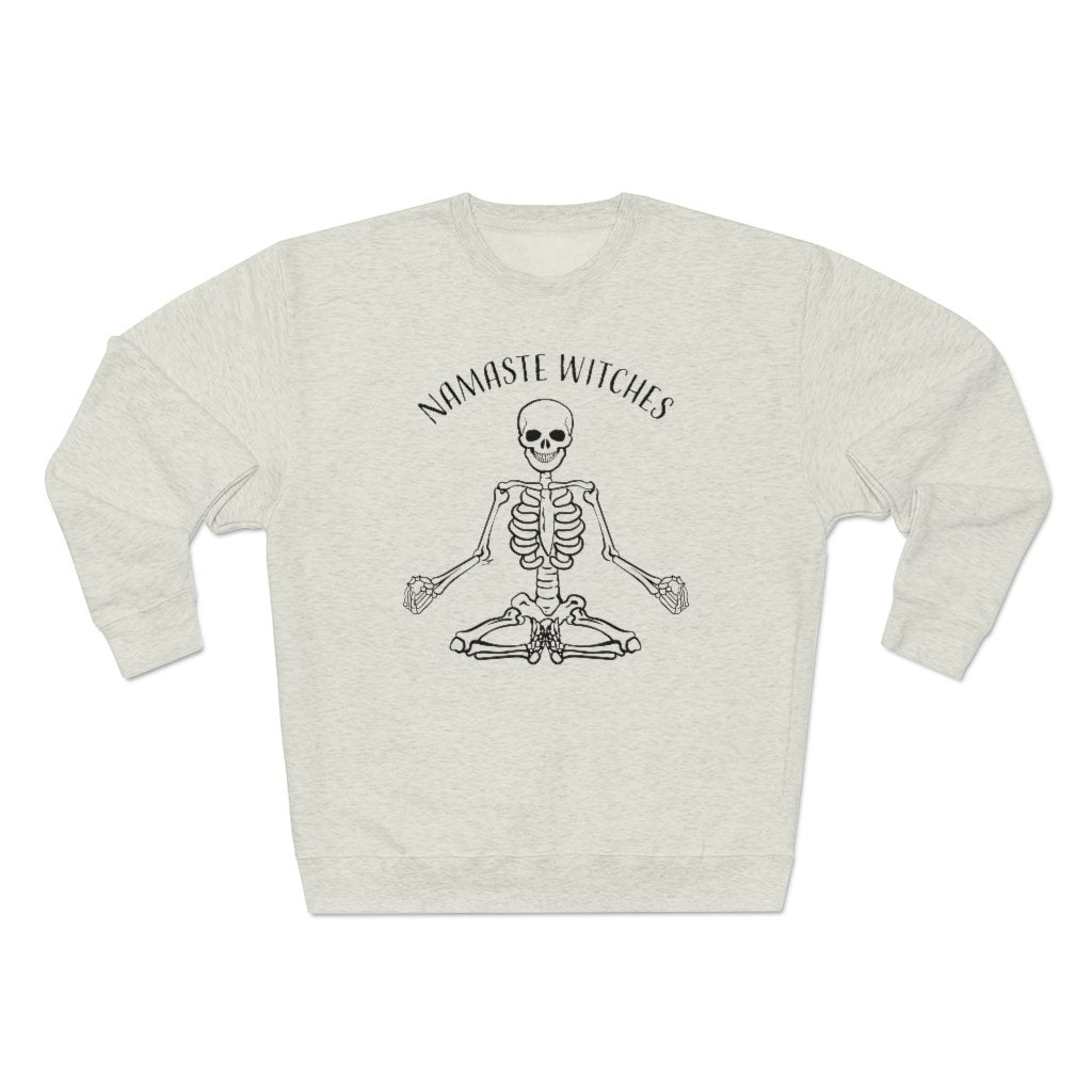 Namaste Witches • Skeleton Yoga Sweatshirt Sweatshirt Printify 2XL Oatmeal Heather 