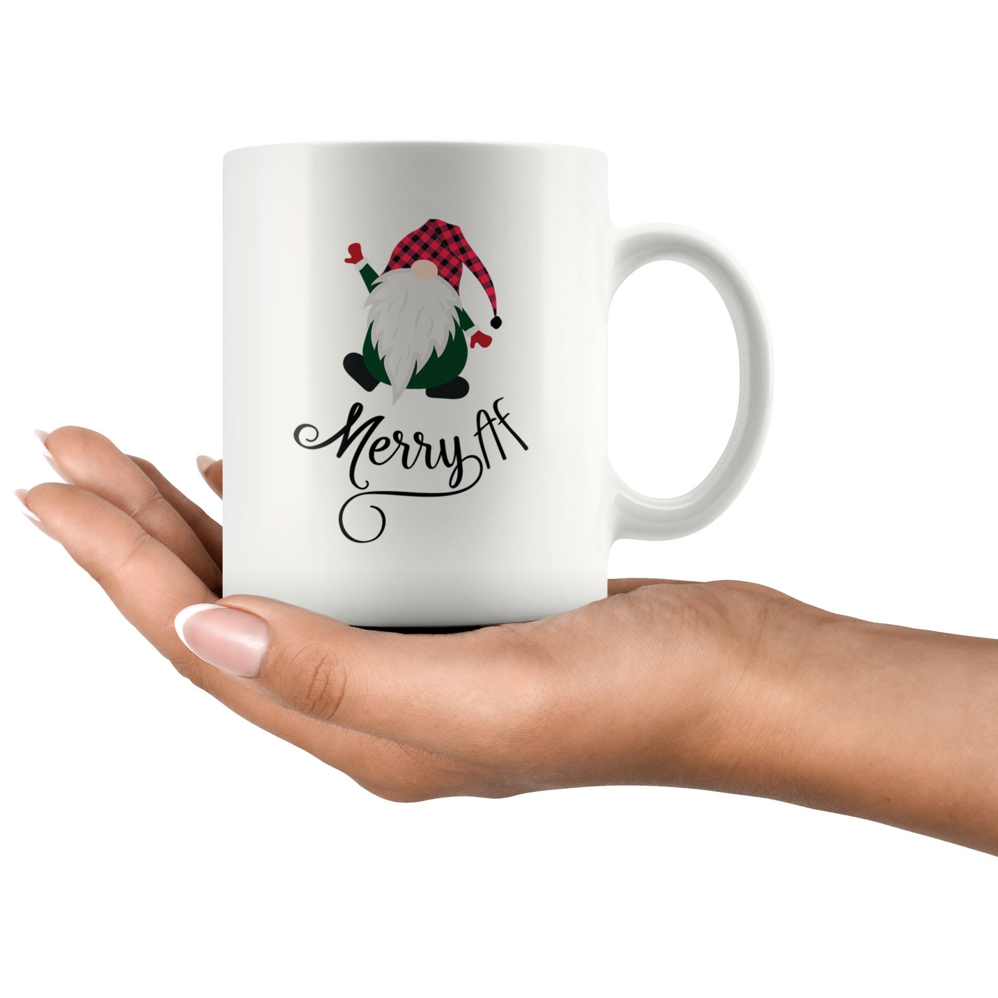 Merry AF Christmas Gnome Mug Drinkware teelaunch 