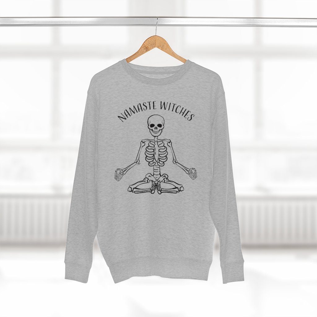 Namaste Witches • Skeleton Yoga Sweatshirt Sweatshirt Printify 