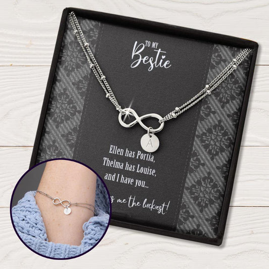 To My Bestie • Ellen & Portia Infinity Charm Bracelet Jewelry ShineOn Fulfillment 