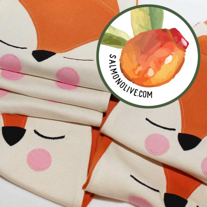 What Does The Fox Say Swaddle Blanket • New Born Coming Home Outfit Salmon Olive 