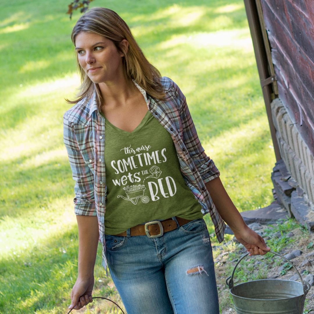 This Nurse Sometimes Wets The Bed • Gardening TShirt T-Shirts CustomCat 