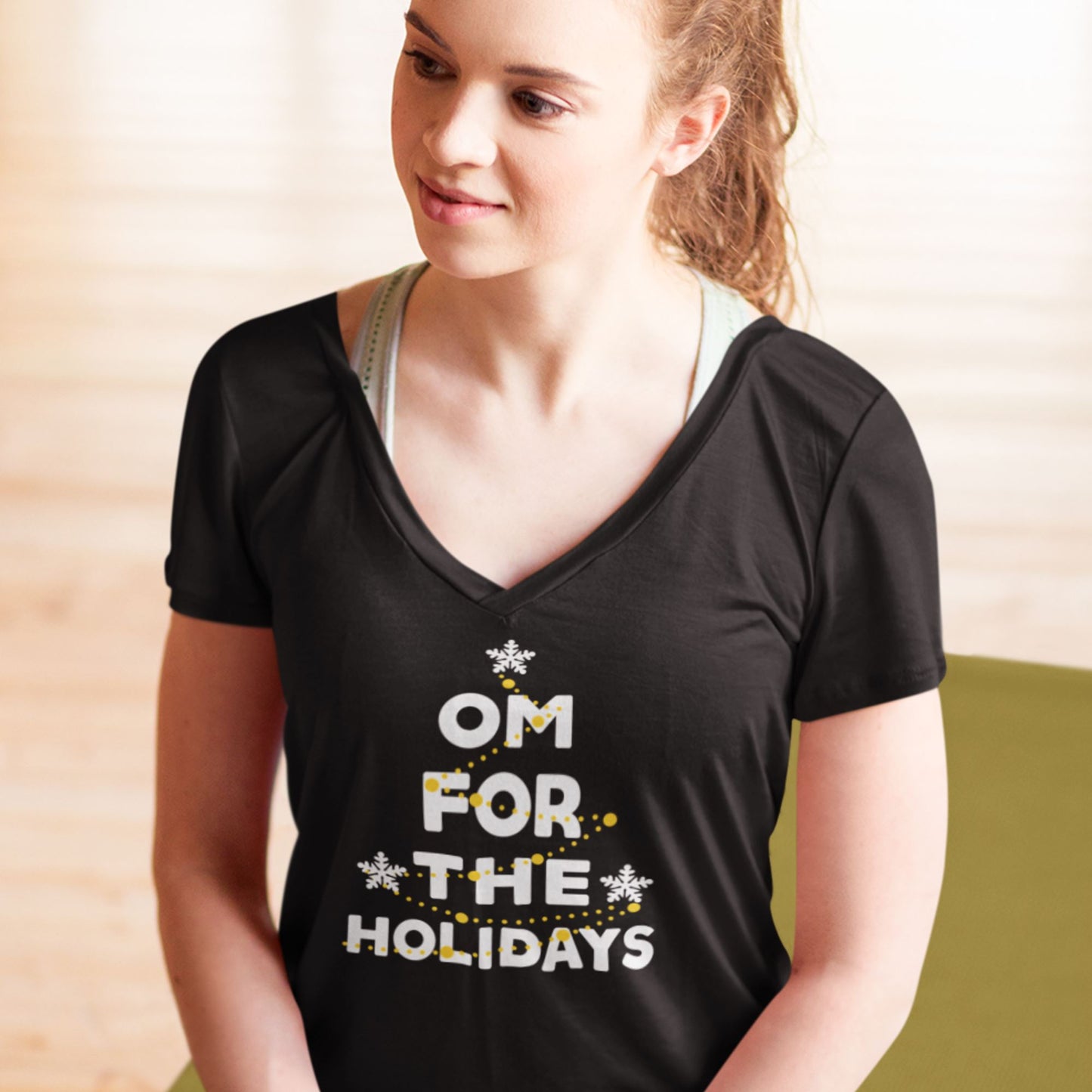 Om For The Holidays • Women's V-neck Tee T-shirt teelaunch 