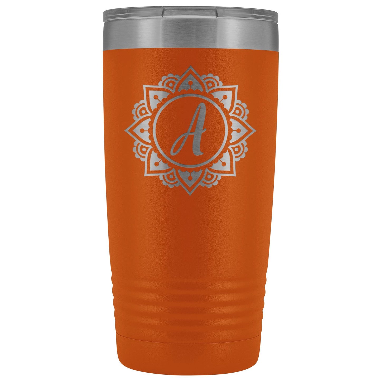 Personalized Monogram Initial Yeti Style Coffee Mug Sunburst Mandala Design