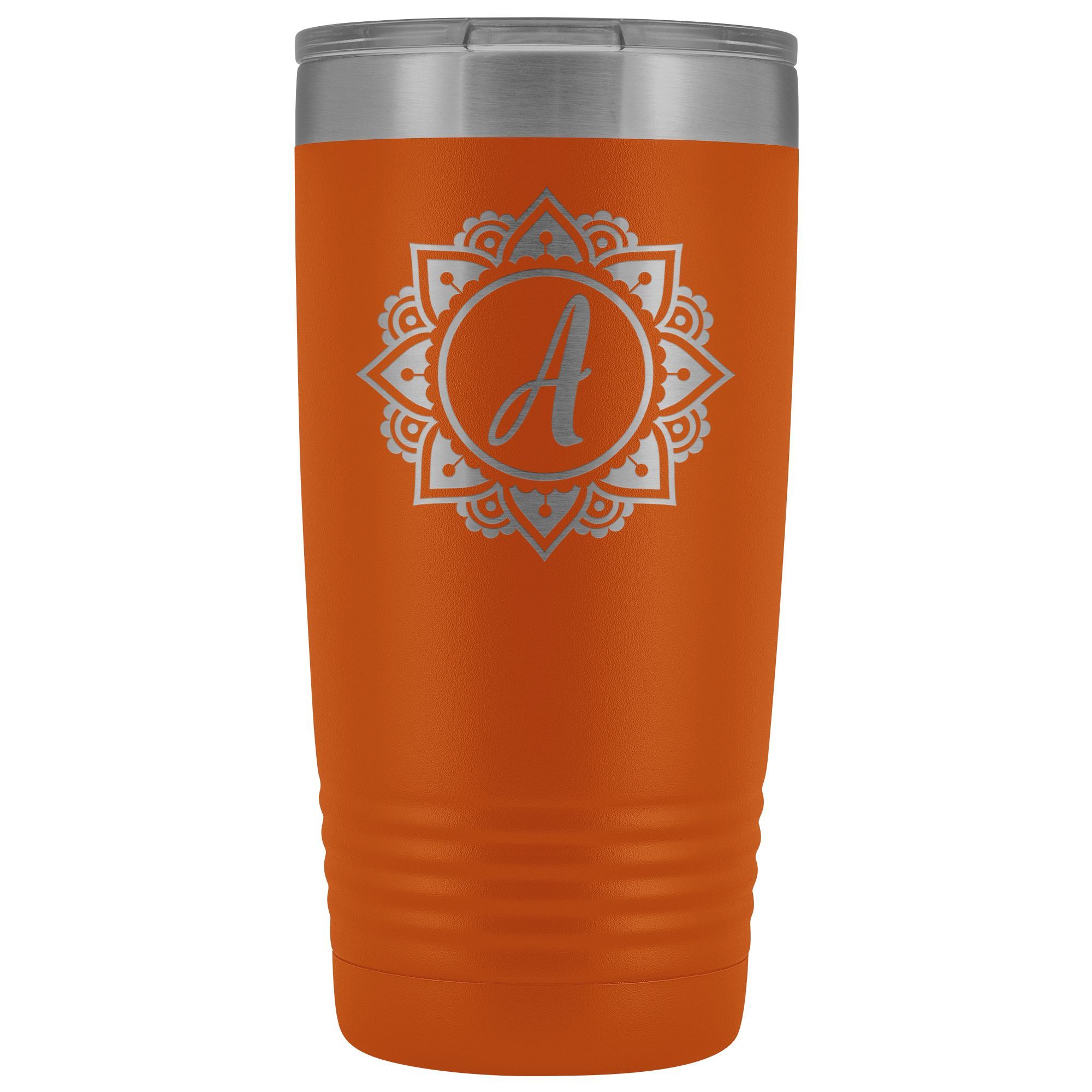 Laser Etched Monogrammed Yeti Style Coffee Tumbler Rivet Design