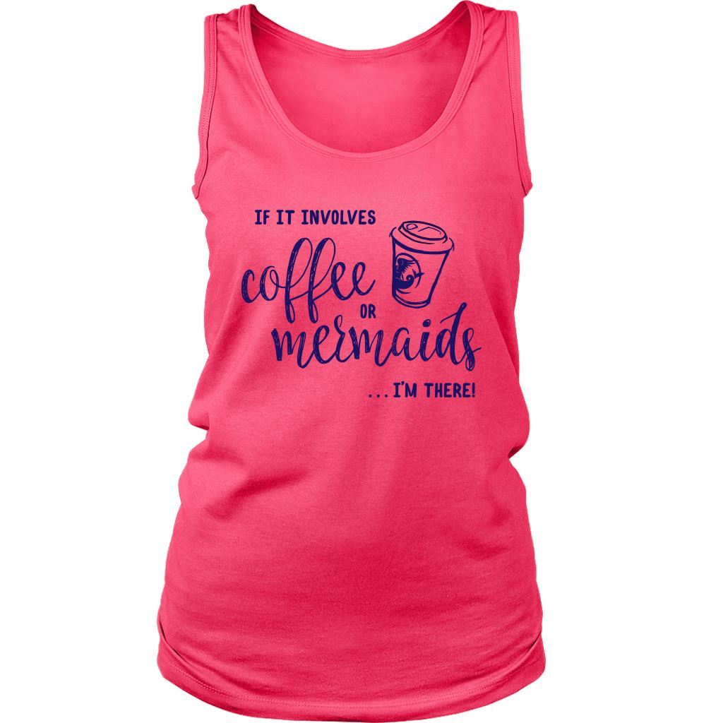 Coffee or Mermaids Women's Bright Tank Tops