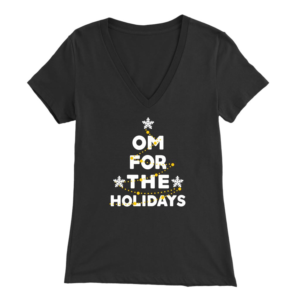 Om For The Holidays • Women's V-neck Tee T-shirt teelaunch Black S 