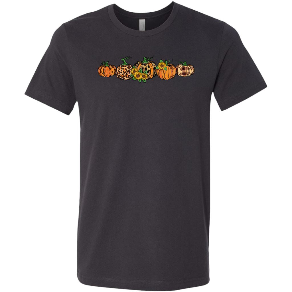 Pumpkin Shirt | Leopard Print Pumpkin Tee Shirt | Cute Fall Shirts For Women T-shirt teelaunch Canvas Mens Shirt Dark Heather Grey S