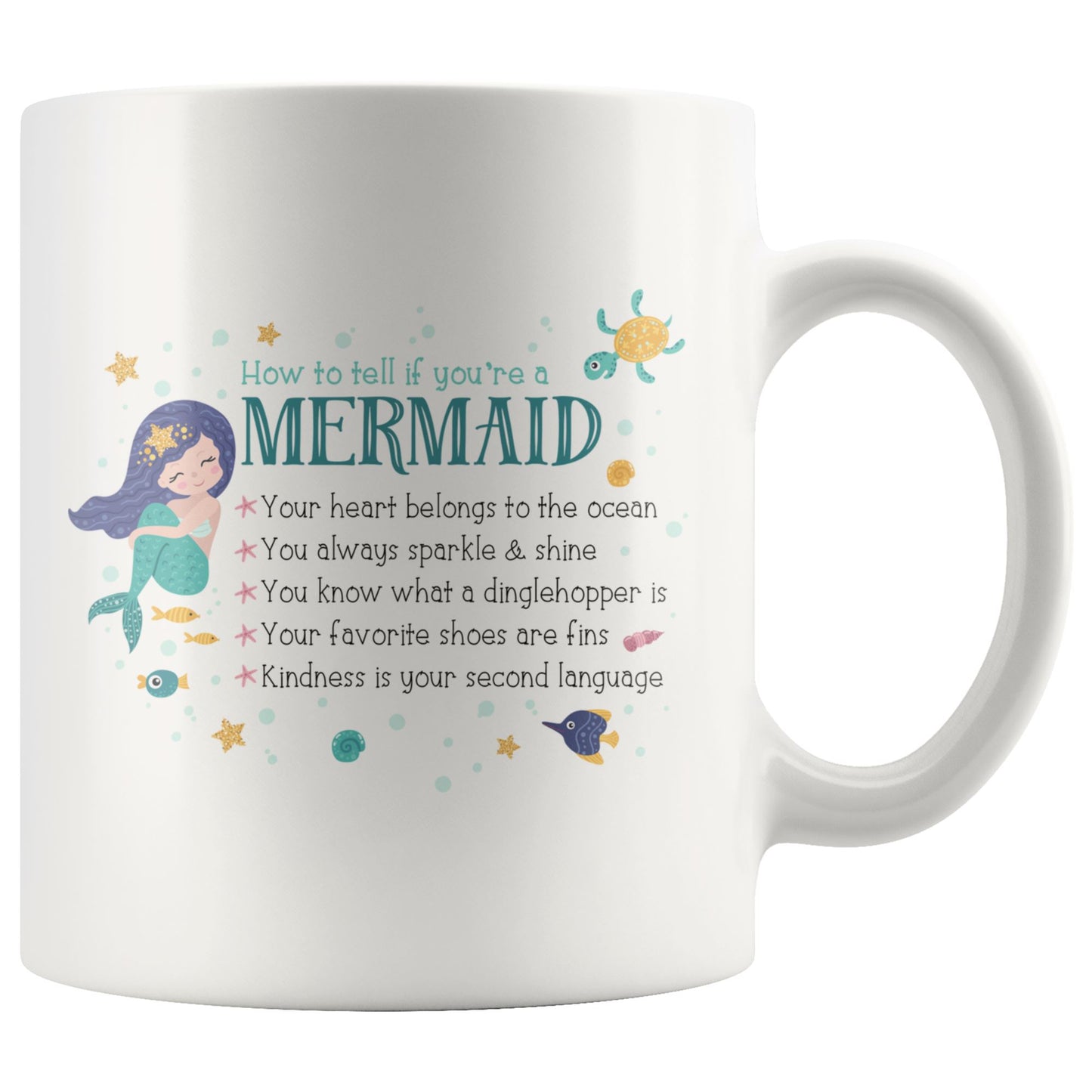 How To Tell If You're A Mermaid • Multi-size Coffee Mugs Drinkware teelaunch 11oz Mug 