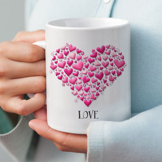 Hearts with Love 15oz. Ceramic Coffee Mug