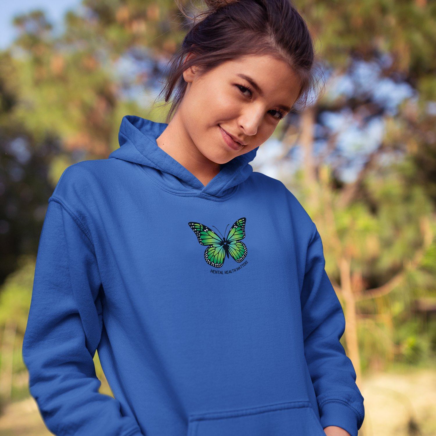 Mental Health Matters Green Butterfuly Sweatshirt T-shirt teelaunch 