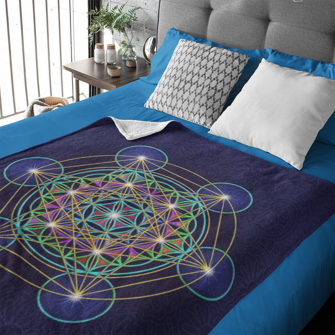 Metatron's Cube Fleece Blanket