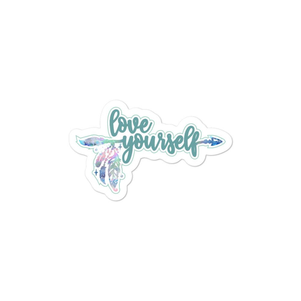 Love Yourself Sticker • Green Salmon Olive 3x3 