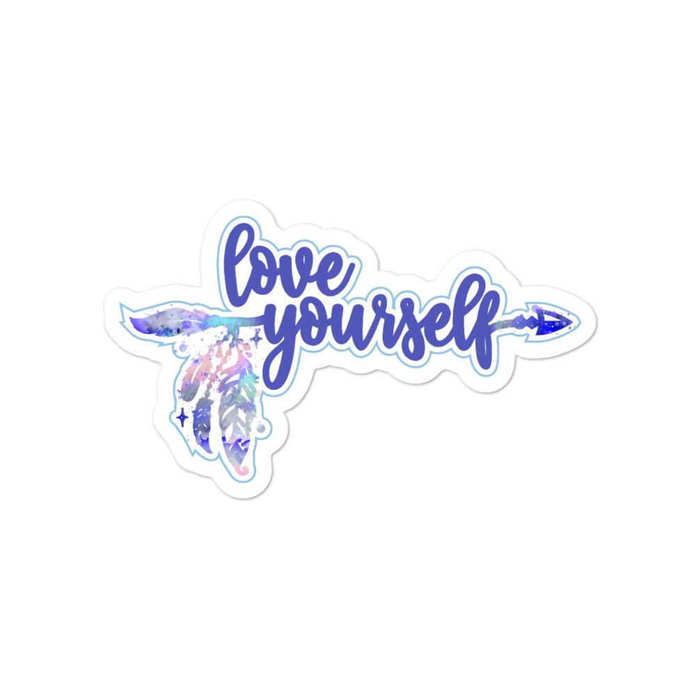 Love Yourself Sticker • Blue Salmon Olive 4x4 
