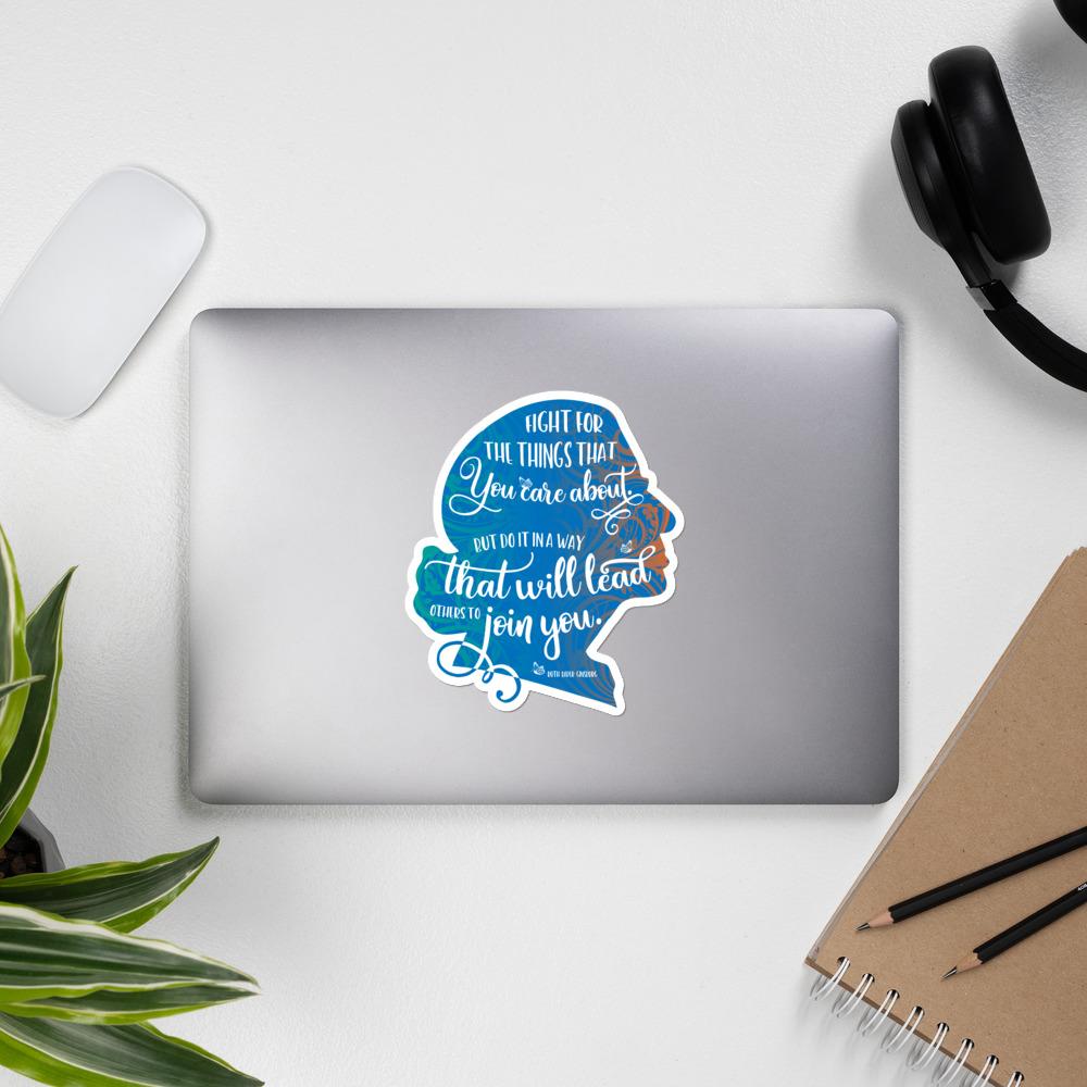 RBG Sticker Silhoutte with Quote - Blue Salmon Olive 