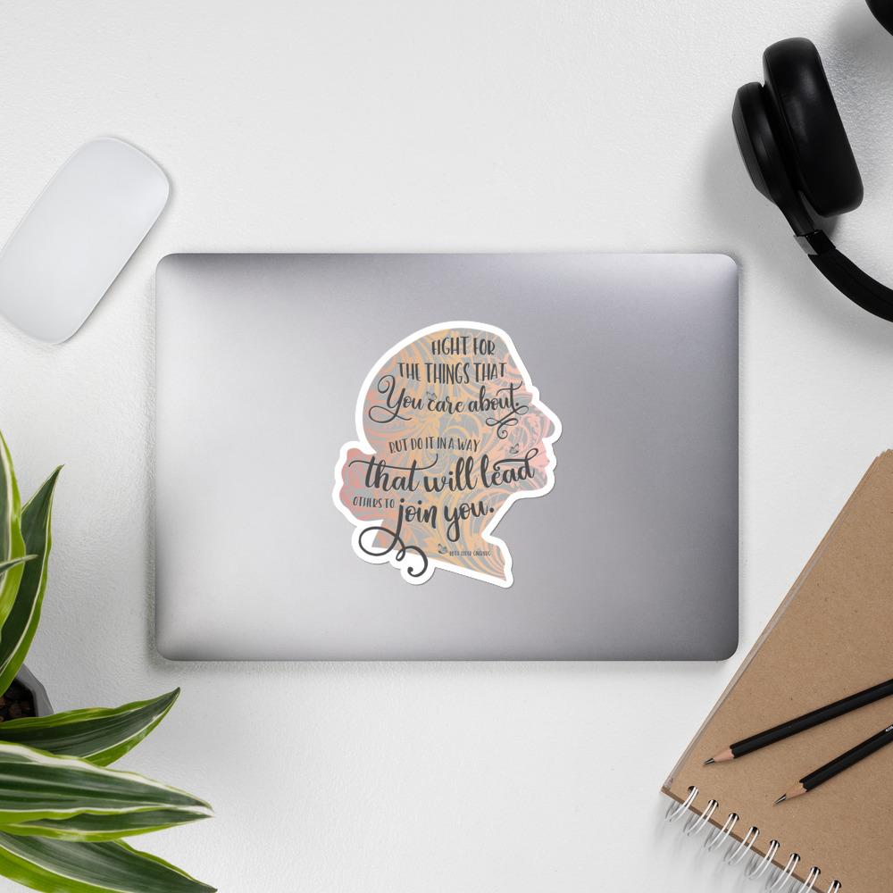 RBG Grey Sticker Silhoutte with Quote Salmon Olive 