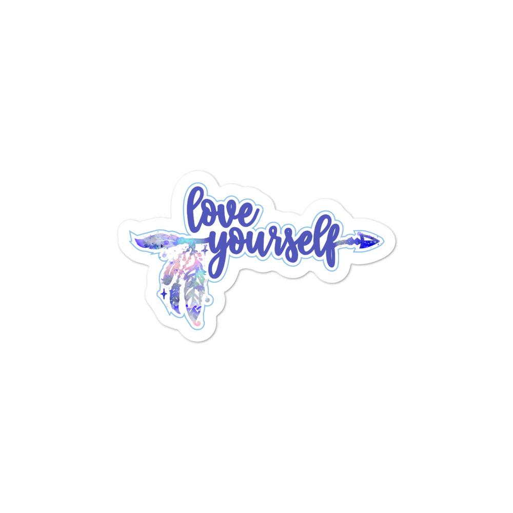 Love Yourself Sticker • Blue Salmon Olive 3x3 