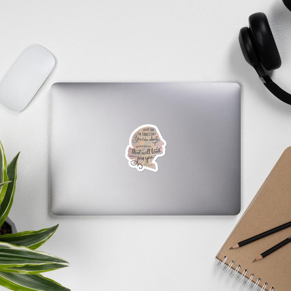 RBG Sticker Silhoutte with Quote - Grey Salmon Olive 