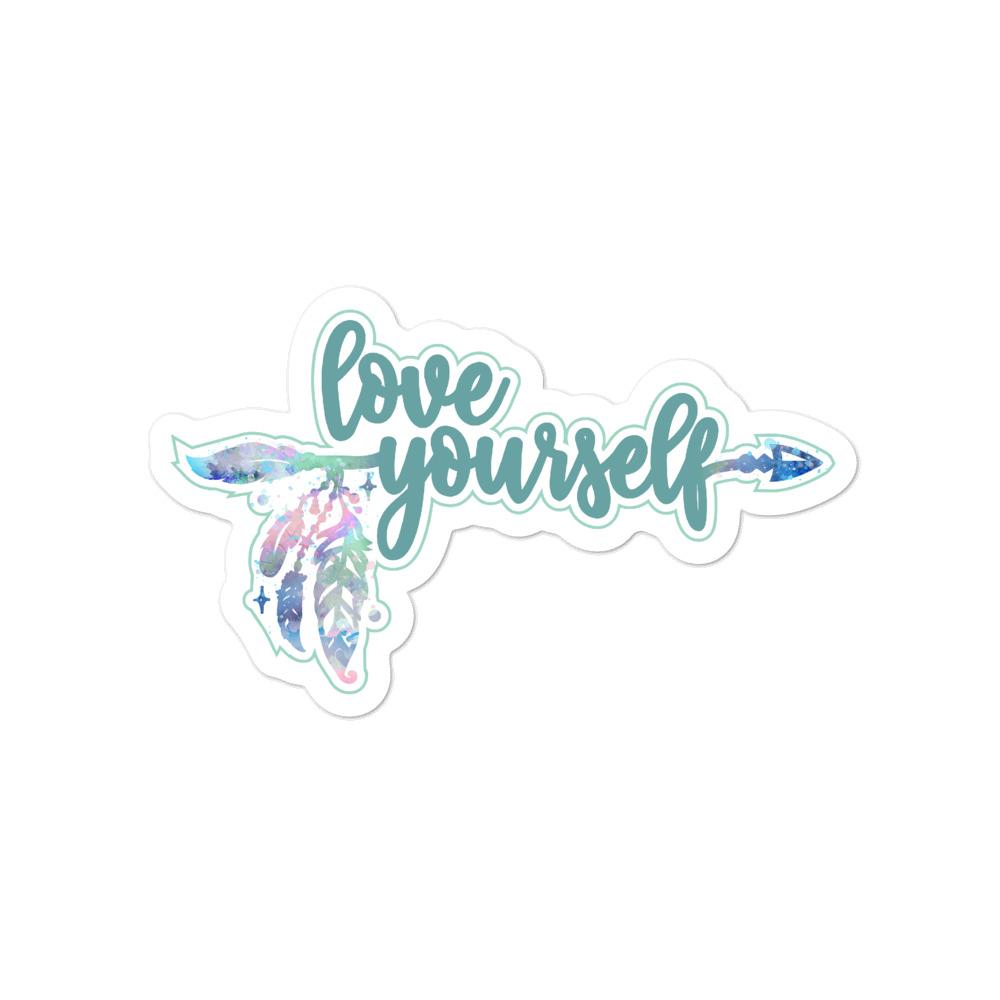 Love Yourself Sticker • Green Salmon Olive 4x4 
