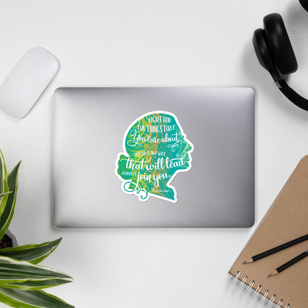 RBG Sticker Silhouette with Quote - Green Salmon Olive 