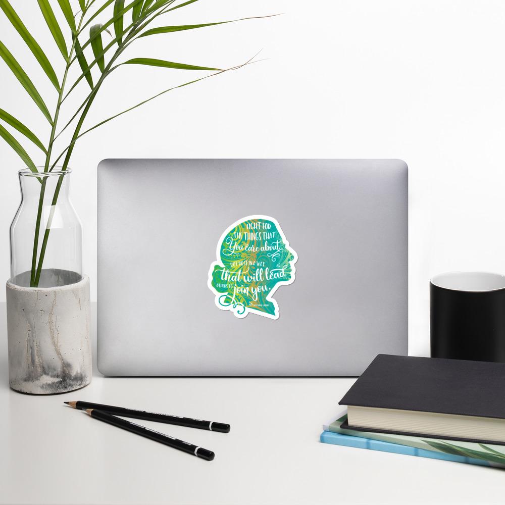 RBG Green Sticker Silhouette with Quote Salmon Olive 