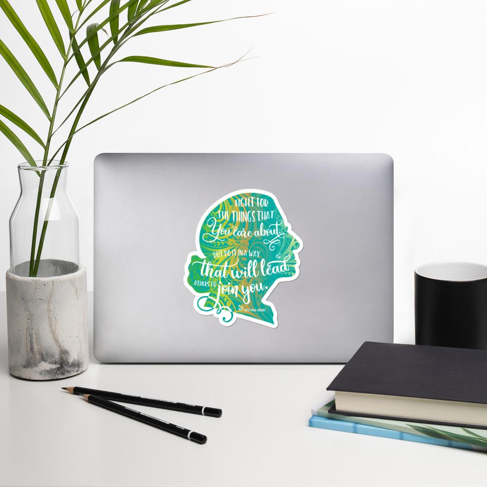 RBG Sticker Silhouette with Quote - Green Salmon Olive 