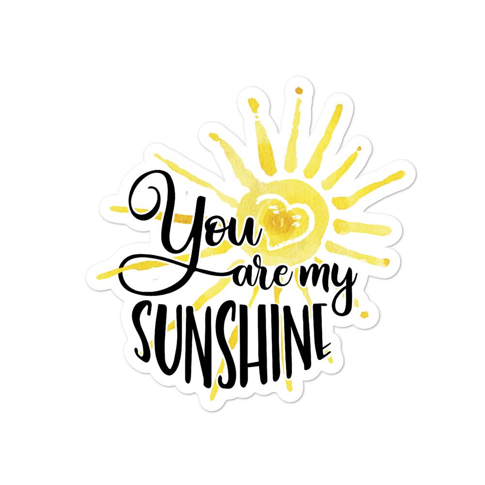 You Are My Sunshine Sticker Salmon Olive 4x4 