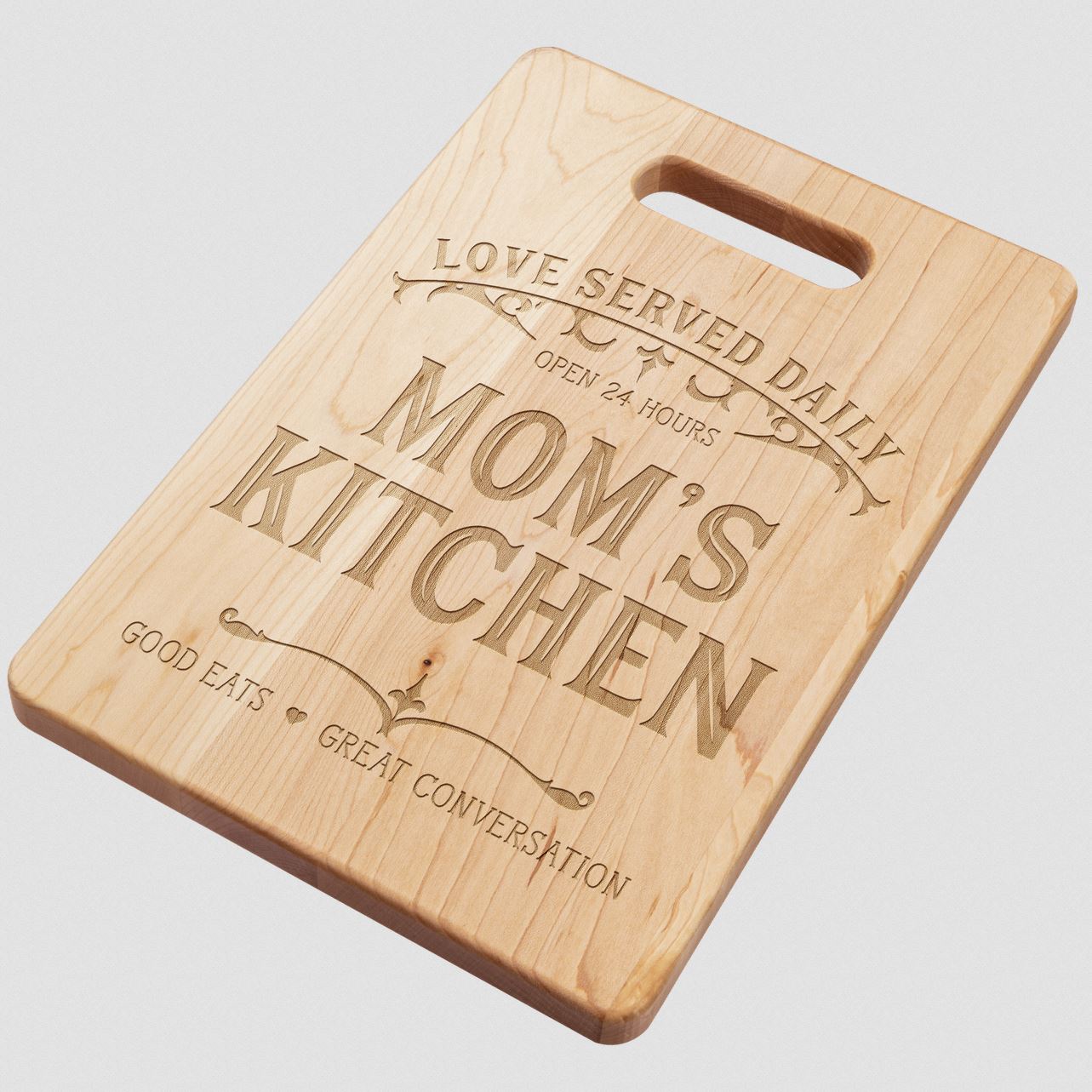Mom's Kitchen • Oganic Bamboo Cutting Board – Salmon Olive