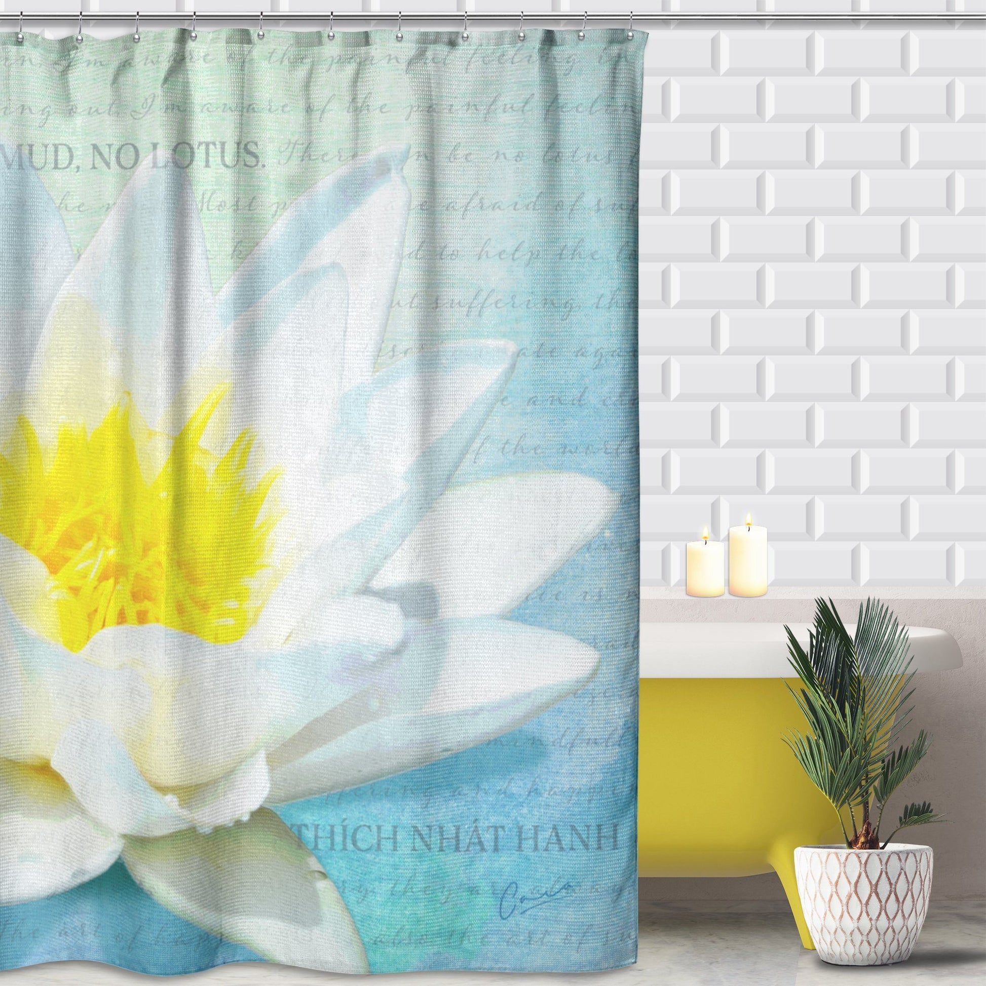 No Mud No Lotus Shower Curtain • Lotus Flower Bathroom Decor Shower Curtains teelaunch 